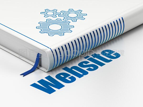 網頁開發概念書齒輪,網站白色背景